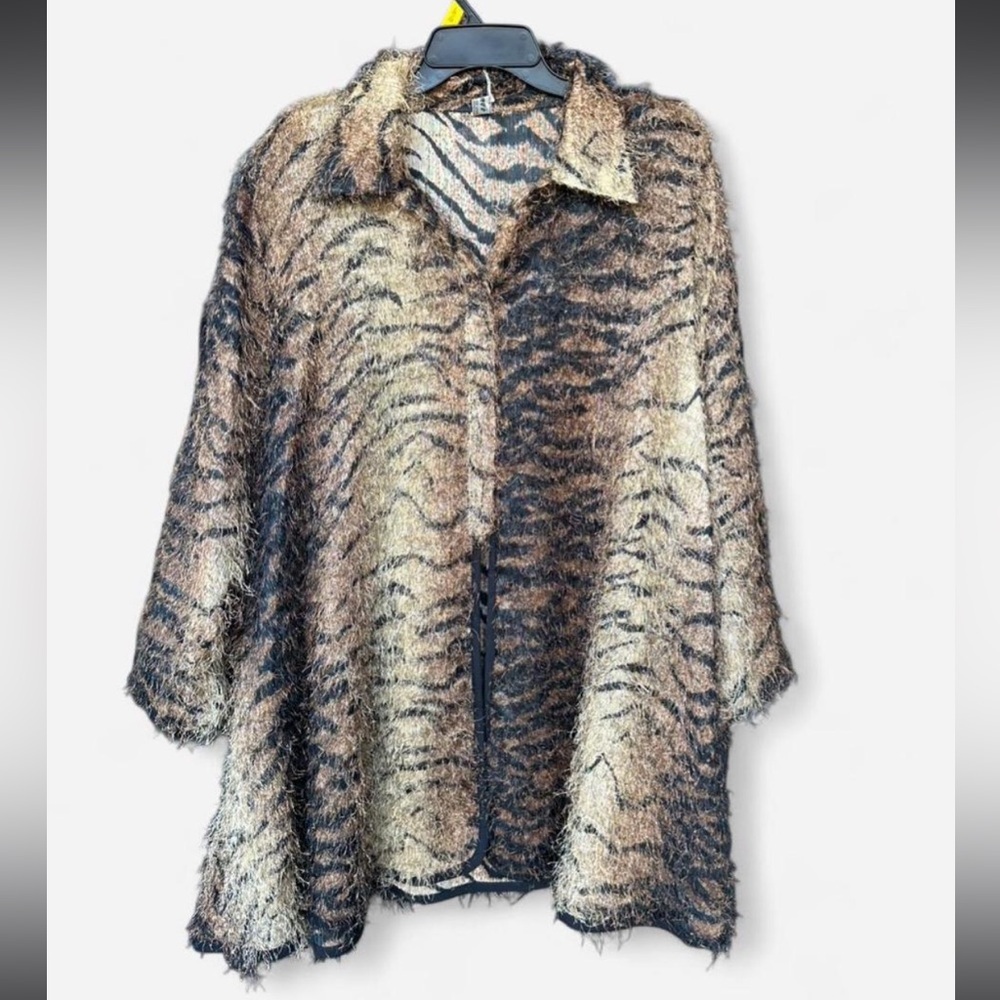 Animal Print Fuzzy button up